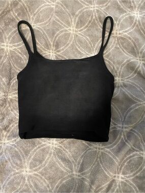 Brandy Melville Black Spaghetti-Strap Crop Tank